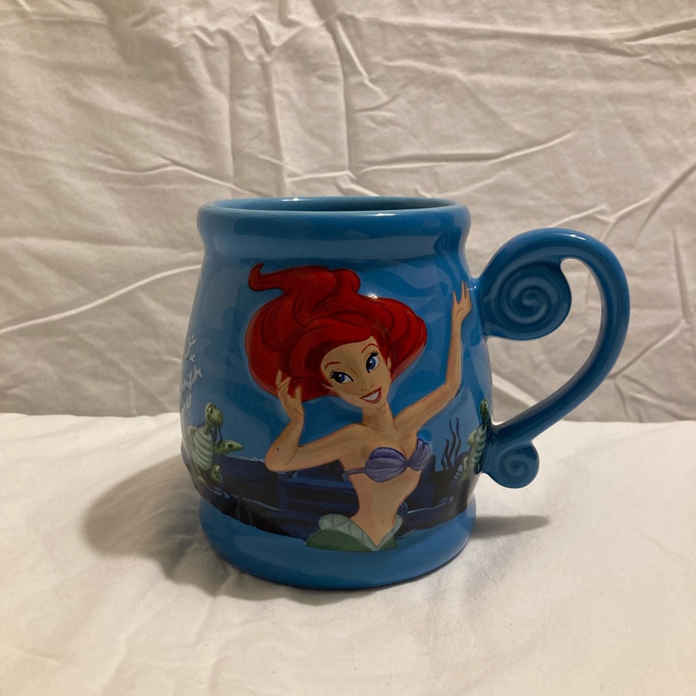 Disney Parks Little Mermaid Princess Ariel Coffee Tea Mug Cup 3D Blue 16 oz.